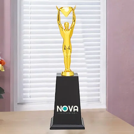 Golden Champion Customized Trophy Award - 35 CM