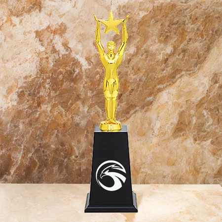 Golden Champion Star Customized Trophy Award - 36 CM