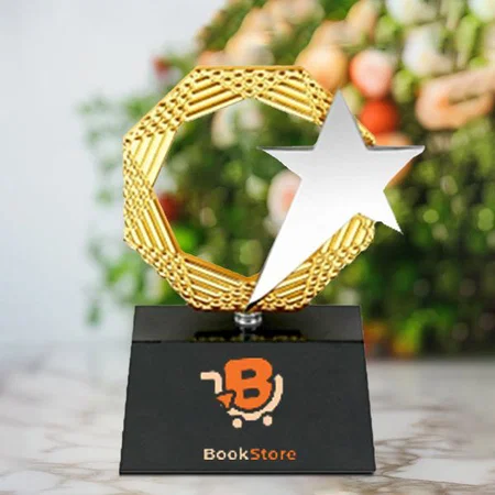 Golden Shooting Star Customized Trophy Award - 15 CM