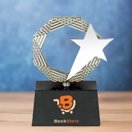 Silver Shooting Star Customized Trophy Award - 15 CM