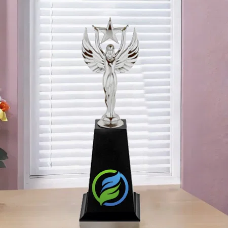 Silver Star Angel Customized Trophy Award - 32.5 CM