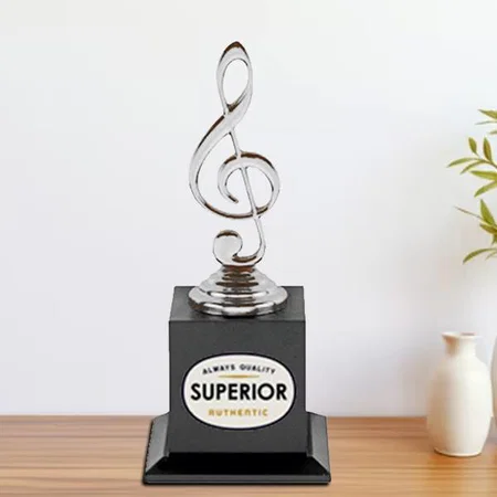Silver Music Customized Trophy Award - 23 CM