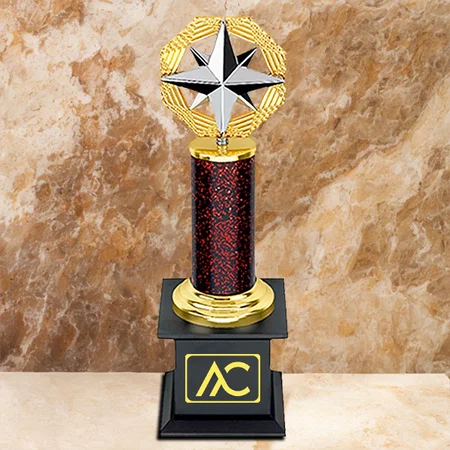Golden Rising Star Customized Trophy Award