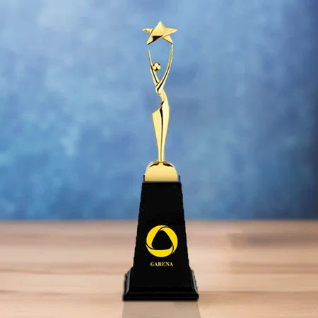 Golden Victory Angel Customized Trophy Award - 35 CM