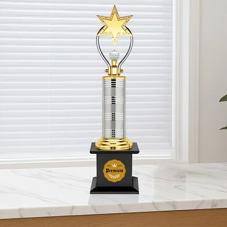 Golden & Silver Star Customized Trophy Award