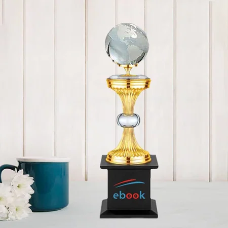Premium World Globe Customized Trophy Award - 13 Inch