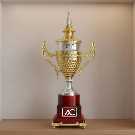 Red And Golden Metal Customized Trophy Award