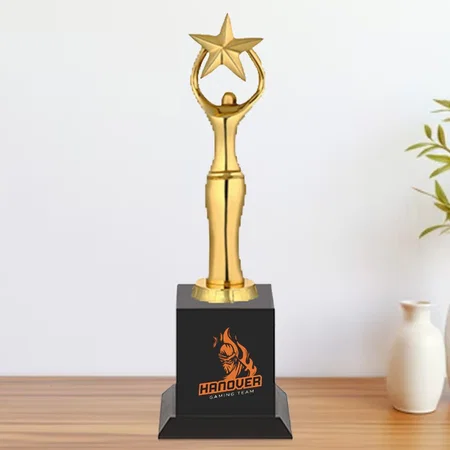Golden Angel with Star Customized Trophy Award - 33 CM