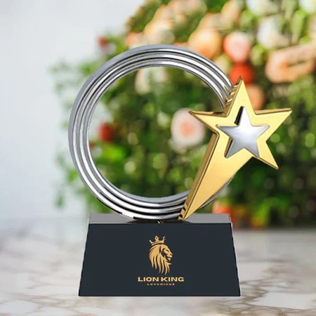 Golden Star in Orbit Customized Trophy Award - 14 CM