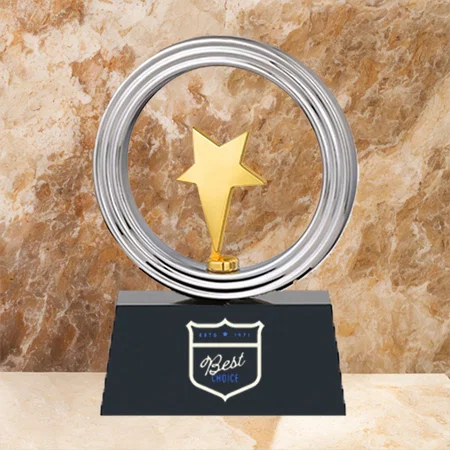 Silver Star Orbit Customized Trophy Award - 14 CM