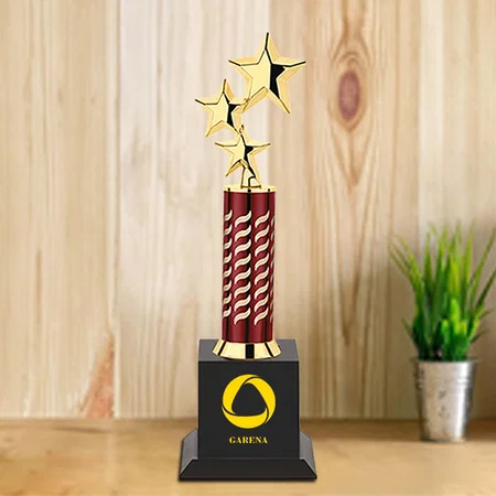 Golden Stars Customized Trophy Award - 35 CM