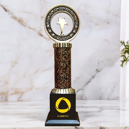 Star Design Customized Metal Trophy Award - 33 CM