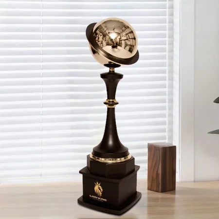 Bronze Tilted Globe Customized Metal Trophy Award - 57.5 CM