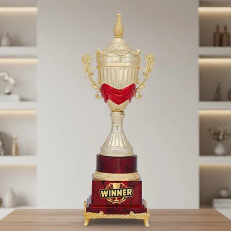 Red And Golden Metal Customized Trophy Award