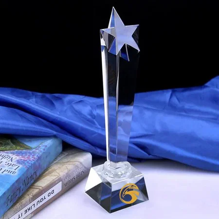 Star on Top Crystal Customized Trophy Award