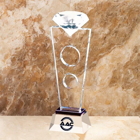 Diamond Design Premium Crystal Customized Trophy Award - 26 CM