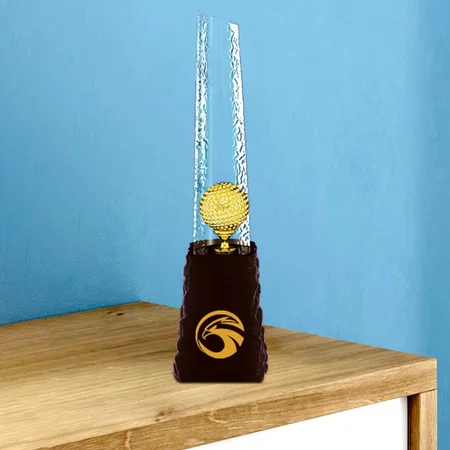 Golf Ball Crystal Customized Trophy Award - 32 CM