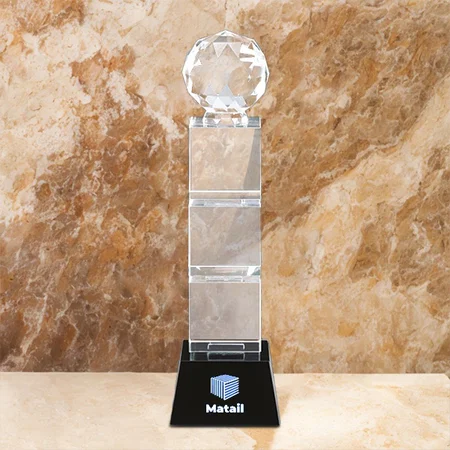 Crystal Ball Customized Trophy Award - 27 CM
