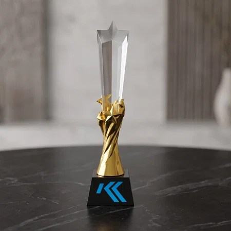 Premium Crystal Star Excellence Customized Trophy Award - 12 Inch