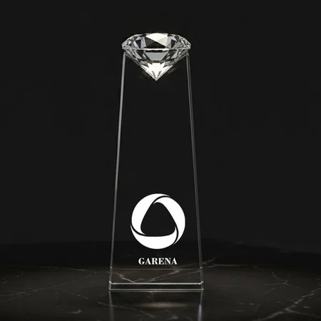 Crystal Diamond Customized Trophy Award - 9.25 Inch