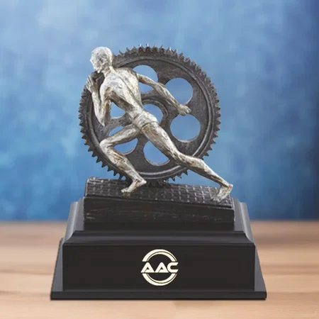 Silver Hard Worker Customized Trophy Award - 25 x 15 x 30 CM
