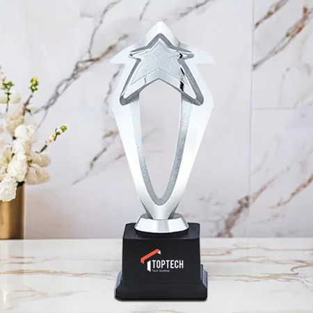 Victory Star Silver Customized Trophy Award