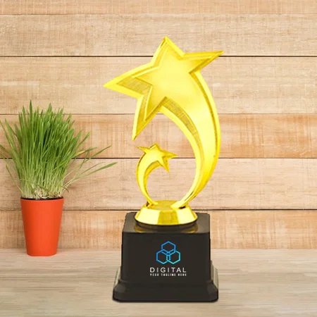Golden Stars Customized Trophy Award - 17 CM