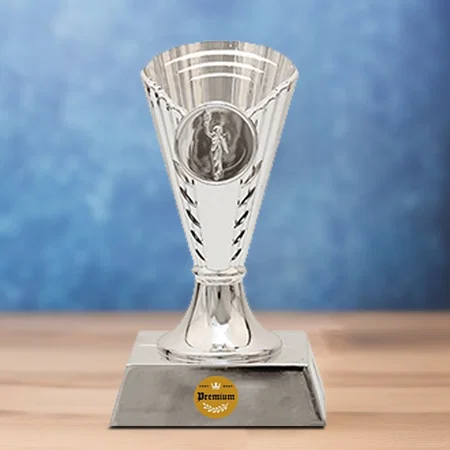 Silver Conical Cup Customized Trophy Award - 12.5 CM