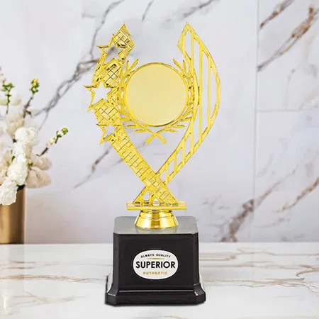 Golden Customized Trophy Award - 21 CM