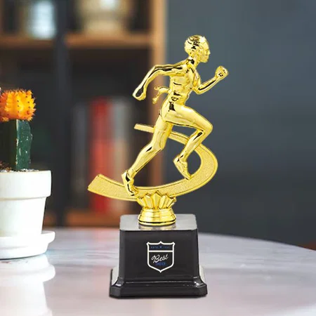Athlete Runner Golden Customized Trophy Award - 18.5 CM