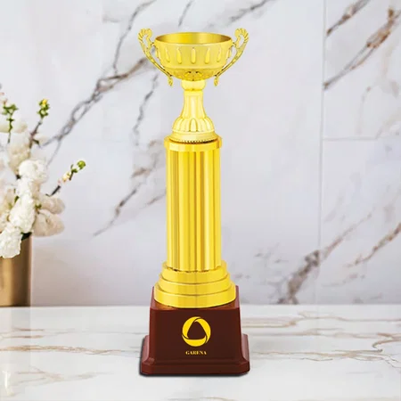 Golden Premium Cup Customized Trophy Award