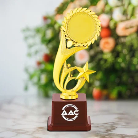 Golden Basic Customized Trophy Award