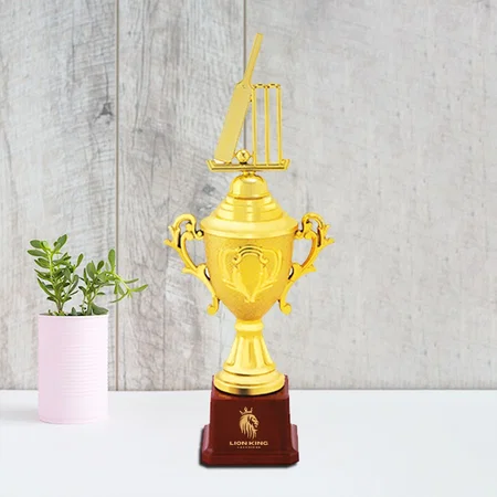 Cricket Wickets Golden Customized Trophy Award