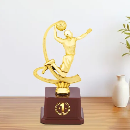 Basketball Player Golden Customized Trophy Award - 20.5 CM
