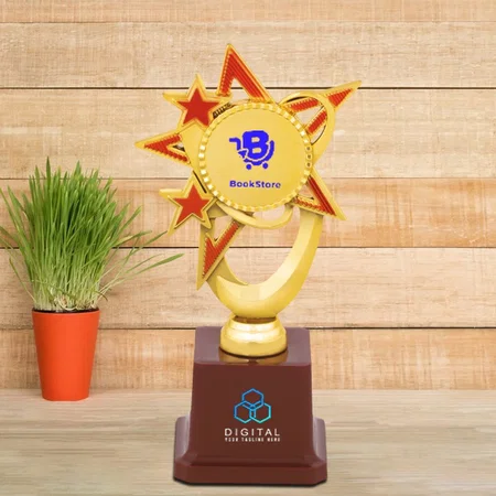 Red & Golden Stars Customized Trophy Award