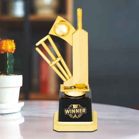 Cricketer Golden Wickets Customized Trophy Award