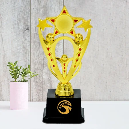 Golden Basic Customized Trophy Award