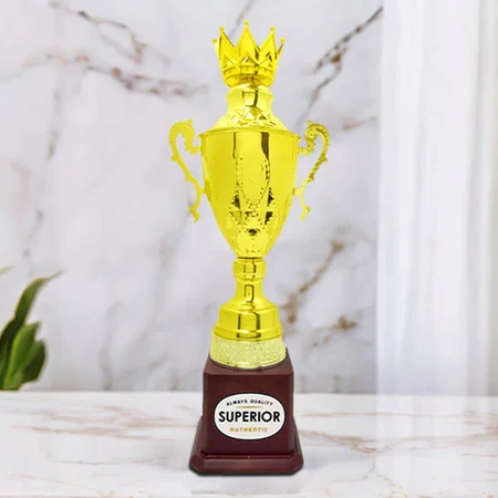 Golden Premium Cup Customized Trophy Award