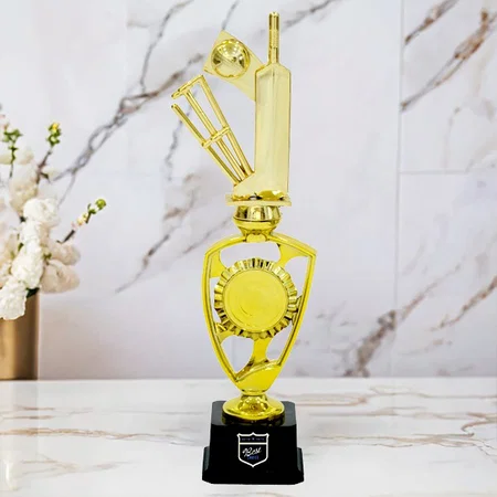 Cricket Wickets Golden Customized Trophy Award