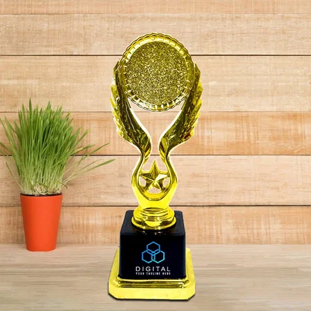 Golden Basic Design Customized Trophy Award