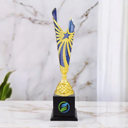 Blue & Gold Customized Trophy Award