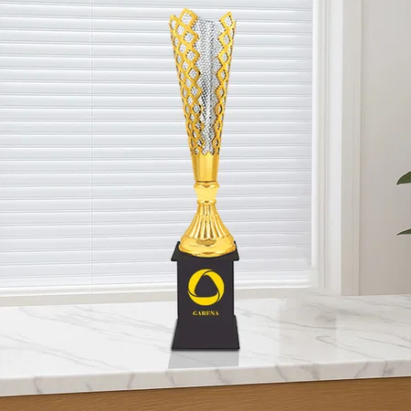 Textured Design Metal Customized Trophy Award