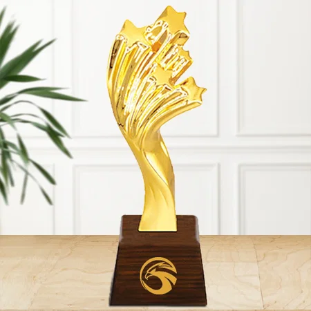 String of Stars Gold Customized Trophy Award - 29 CM