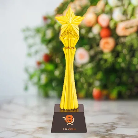 Top Star Golden Customized Trophy Award - 31 CM