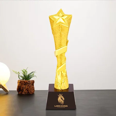 Golden Star Customized Trophy Award - 28 CM