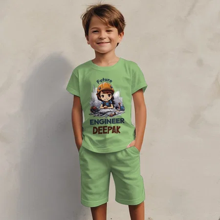 Future Engineer Customized Cotton Co-ord Set for Kids