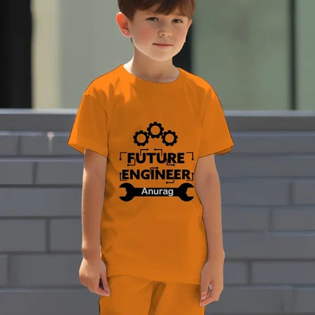 Future Engineer Customized Cotton Co-ord Set for Kids
