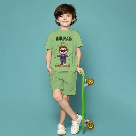 Businessman Customized Cotton Co-ord Set for Kids