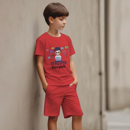 Future Developer Customized Cotton Co-ord Set for Kids