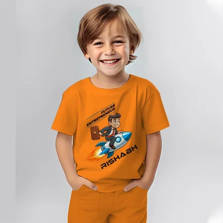 Future Entrepreneur Customized Cotton Co-ord Set for Kids